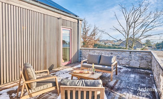 Maison de vacances cosy  Houyet : calme absolu pour 4 personnes avec vue sur l'Ardenne