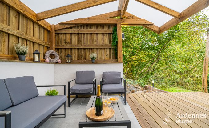 Maison de vacances de plain pied  Vresse-sur-Semois : terrasse avec vue, idale pour un couple avec enfants