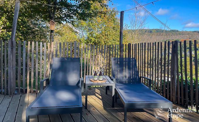 Maison de vacances de plain pied  Vresse-sur-Semois : terrasse avec vue, idale pour un couple avec enfants